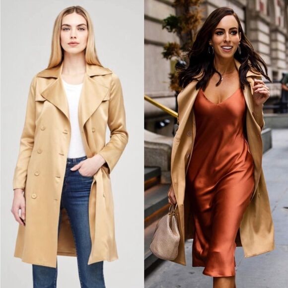 L'AGENCE Jackets & Blazers - L’AGENCE Elise Trench Coat Jacket in Khaki Tan Size Small